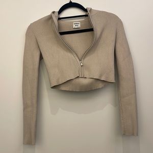 sunday best xxs taupe sweater zip up